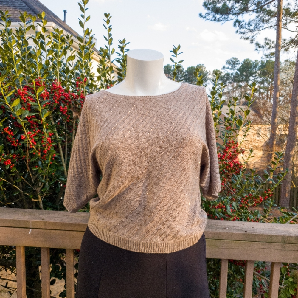 🎁Light brown sequin sweater